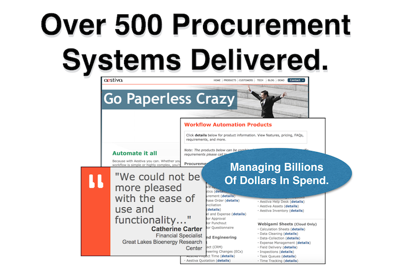 screenshot of Aestiva Purchase Order